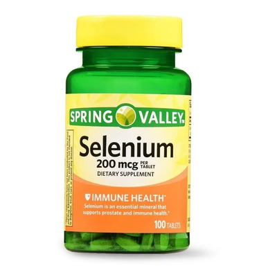 Spring Valley Selenium 200mcg 100 Tabletas Sin sabor Antioxidante Apoya la Salud de la Próstata y el Sistema Inmunológico | MercadoLibre