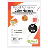 Resma Adhesiva Color Orange 50 Hojas 135 Gr