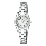 Reloj Q&q Qyq Q877j204y Casual Acero Mujer Dama + Estuche Color De La Correa Plateado