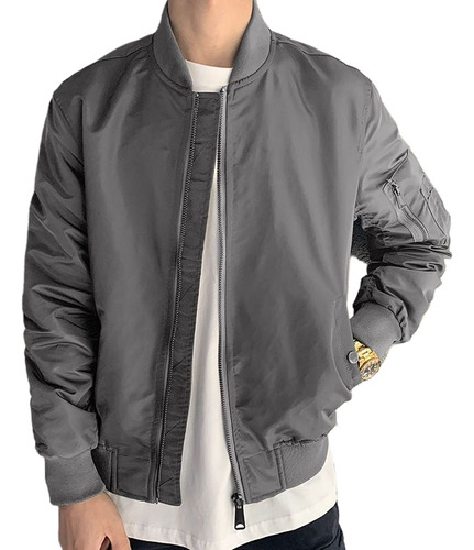 Jaqueta Bomber Jaqueta Masculina De Beisebol Casual De Cor S