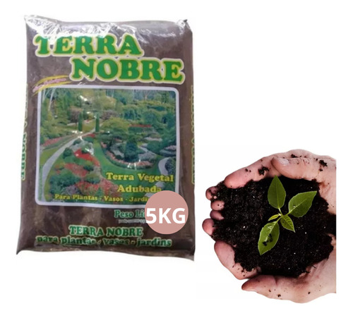 1 Saco De Terra Adubada 5kg - Terra Nobre Plantas E Jardim