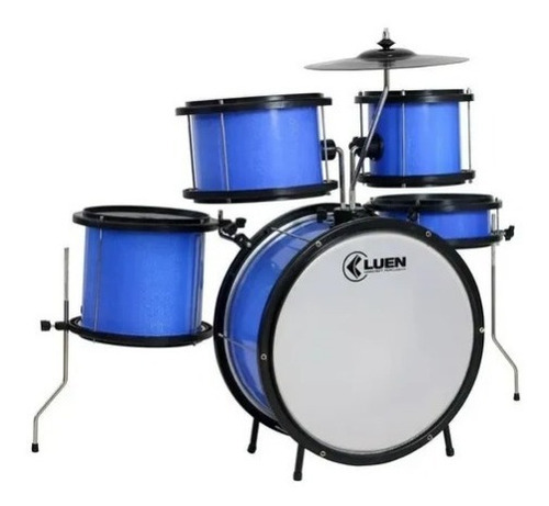 Bateria Acústica Infantil Luen Pop Kids Azul - Reforçada