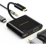 Hub Usb C Adaptador Hdmi 4 Puertos Vga Hdmi Audio 3.5mm