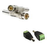 Kit 10 Conector Bnc Com Mola + 5 P4 Macho Com Borne