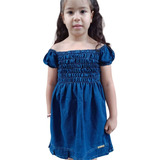 Vestido Infantil Jeans Salopete Bloguerinha Mini Diva