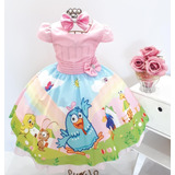 Vestido Infantil Galinha Pintadinha Rosa Candy Color E Tiara