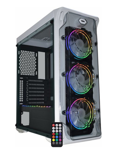 Gabinete Gamer K-mex Cg-w1b1 Trooper 3 Fans Argb Rítmicos