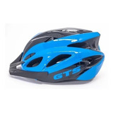 Capacete Ciclismo Azul Bike C/ Led Gts In-mold Brilho 