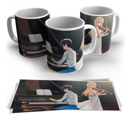 Kaori Y Arima Your Lie In April Taza Personalizada Anime 1