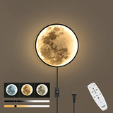 Aplique De Luna Regulable Pared Enchufe, Luz Led Modern...