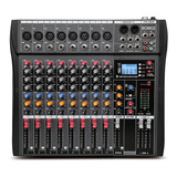 Consola Mezcladora Dj Bomge Ct8 De 8 Canales Con Bluetooth