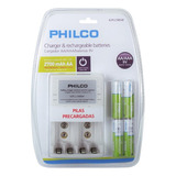 Pack Cargador Con 4 Pilas Aa Philco 2700mha / Tecnofactory