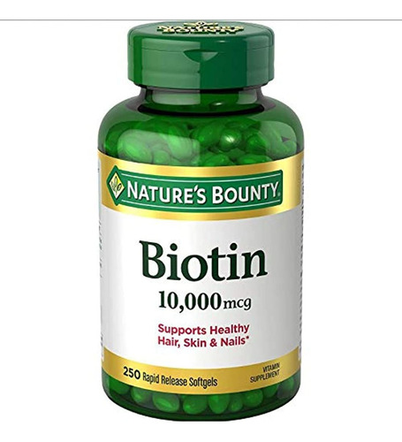 Nature's Bounty Biotina 10.000 Mcg, 250 Cápsulas Blandas De