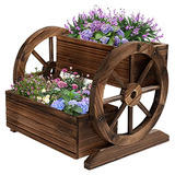 Oiprtgfj Jardinera De Madera Con Ruedas, Maceta Decorativa P