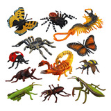 Toymany Juego De 12 Figuras Realistas De Insectos, Juego De.