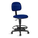 Cadeira Caixa Alta Secretaria Com Rodízios Rcp Azul