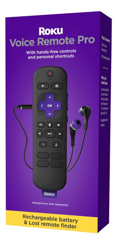 Roku - Control Remoto Recargable De Voz Pro (rcs01r) - Negro