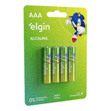 Cartela 4 Pilhas Alcalina Elgin Energy Aaa