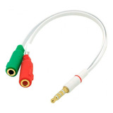 Cabo Adaptador 2 P2 Fêmea 1 P3 Macho 3.5mm Fone Microfone