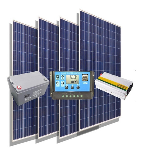 Kit Solar Inversor 2000w 220v Energia Casa Campo M9 Cta