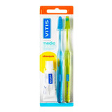 Cepillo Dental Vitis Medio Duplo + Pasta Dental 15g