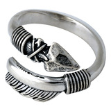 Anillo De Plata 925 Para Hombre Flecha De Pedernal Flecha