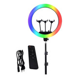 Aro Luz Led Multicolor 45cm + Control + Trípode Rgb + Blanca