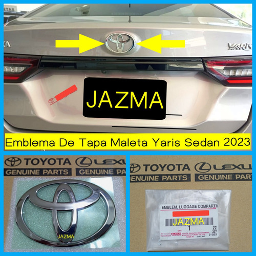Emblema De Tapa Maleta Yaris Sedan 2023 2024 Original Toyota Foto 3