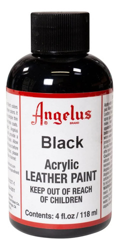 Angelus - Pintura Acrilica Para Cuero, 4 Onzas, Color Negro