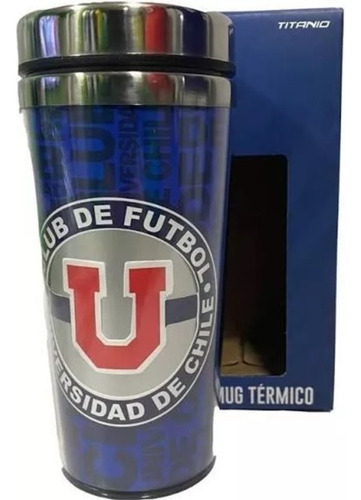 Universidad De Chile - Mug Térmico - Titanio - Frío Caliente
