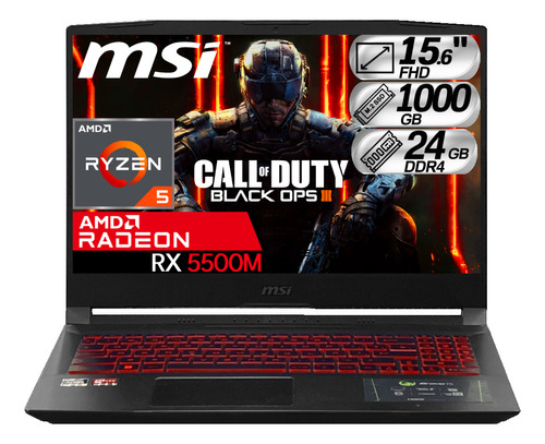 Portátil Msi Bravo Ryzen 5 5600h Rx5500m Ram 24gb M.2 1000gb