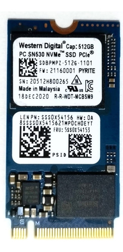 Ssd M.2 Nvme 2242 512gb Pcie Gen3x4 Sn530 Wd Western Digital