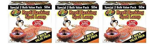 Lámpara Para Reptiles 50w - 6 Bombillas (3 Paquetes De 2)