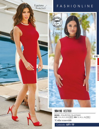 Vestido Cklass 984-96 Rojo Outlet/saldos Mchn