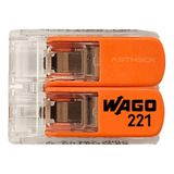 Conector Emenda Wago 2 Vias 4mm Transparente 221-412-100pçs