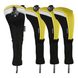 Cobertores De Palos De Golf De Cuello Largo 4 Pcs. Amarillo