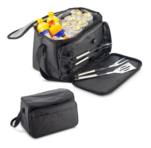 Nevera Lonchera Con Set Bbq 3 Utensilios  Picnic Asado