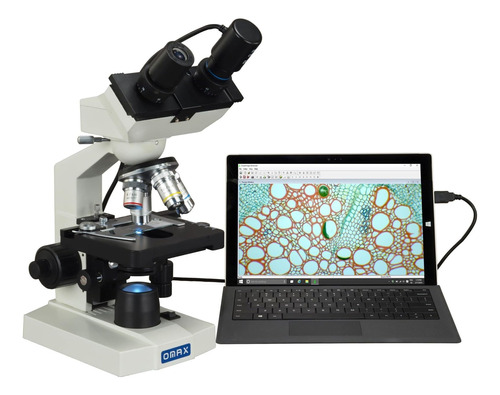 Omax 40x-2500x Microscopio Led Compuesto Binocular De Labora