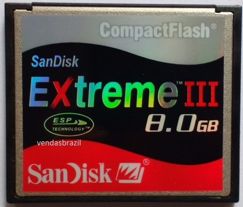 Cartão Compact Flash Sandisk 8gb 30mb/s Nikon Canon 7d 5d