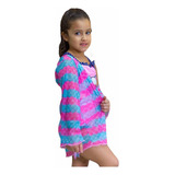 Saída De Praia Infantil Luxo Tule Illumini Moda Praia 