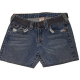 Short True Religion De Mezclilla  Talla 28 Para Dama