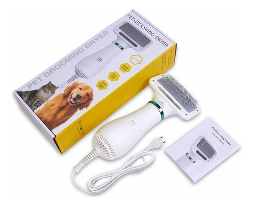  2in1 Pet Grooming Secador De Cabelo Silencioso E Branco