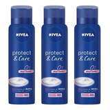 Desodorante Aero Nivea 150ml Fem Protect & Care-kit C/3un