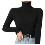 . Sueter De Mujer Moda Sweater Dama Cuello Alto Abrigo .