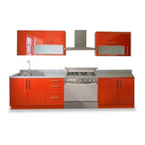 Cocina Integral Moderna Bahamas Izquierda 2.80m Naranja.