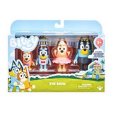 Bluey: Set 4 Figuras El Show [bluey, Bandit, Chilli & Dingo]