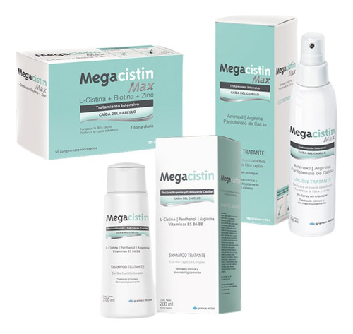 Megacistin Combo Comprimidos Max X30 + Shampoo + Loción