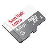 Cartão Memoria Microsd 64gb Sandisk Classe 10 Ultra 100mb/s