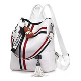 Bolso Mujer Mochila Blanca Antirrobo