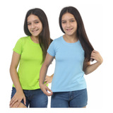 Kit Com 4 Camisetas T-shirt Infantil Meninas Babylook Lisa
